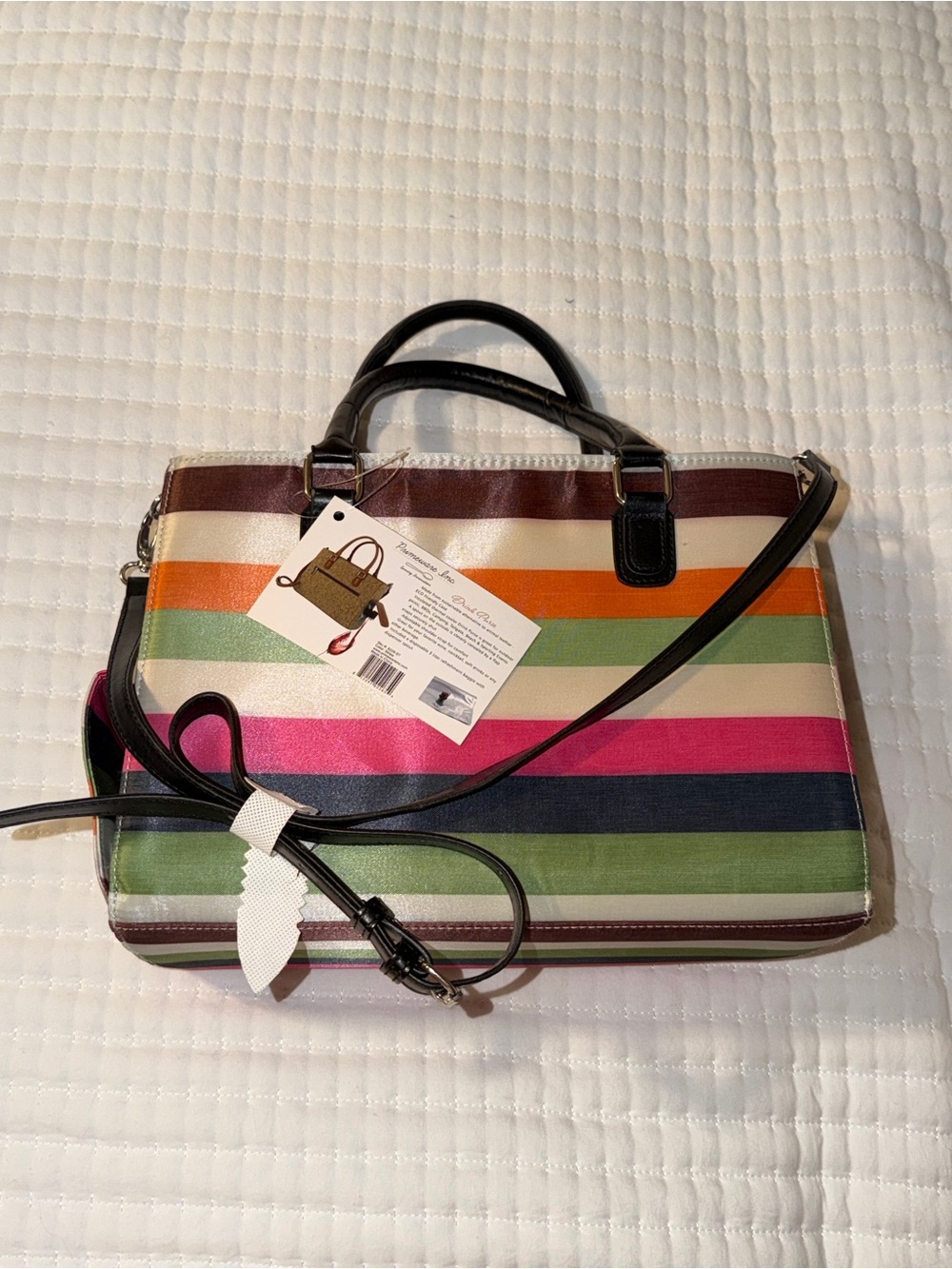 Striped Multicolor Wine Carry Bag with Shoulder Strap